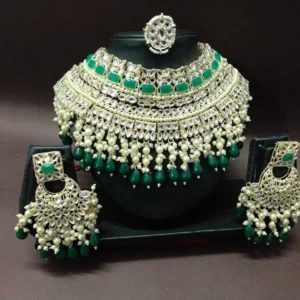 Green Kundan Bridal Set Mumbai with Emerald Stones | MyInfinityStore